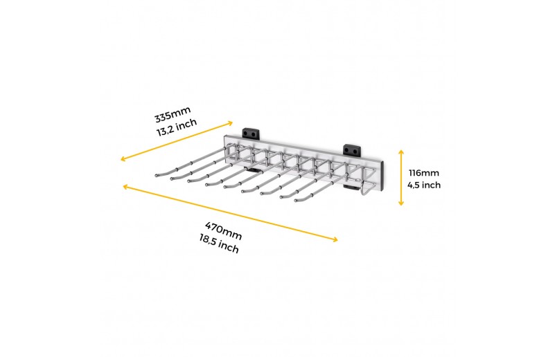 Pantalonrek voor 9 pantalons zijmontage rechts