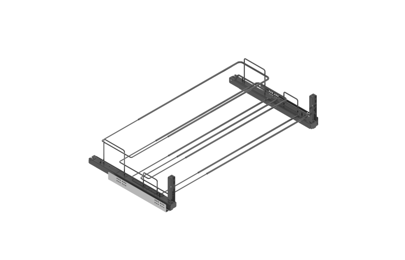 Uittrekbaar en in breedte verstelbaar schoenenrek frontbevestiging  antraciet