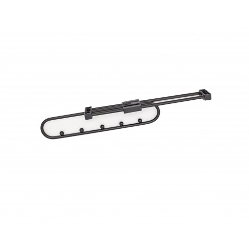 Zwarte garderobestang 80cm, Moderne vierkante kledingroede