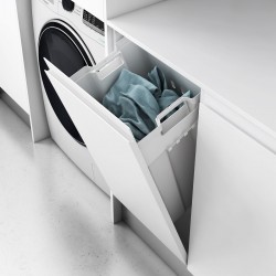 Panier à linge en plastique blanc amovible