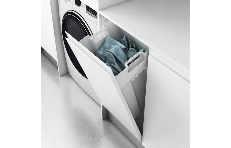 Panier à linge en plastique blanc amovible