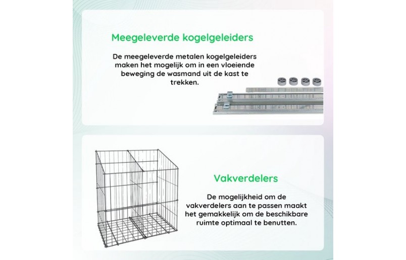 Built-in laundry basket pull-out with compartment divider