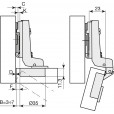 Recessed hinge with sofclosing