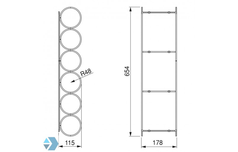 Bottle holder for 6 bottles