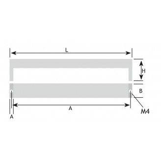 Greep sense zwart geborsteld 199 mm