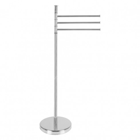 Handdoekrek chroom, rond staand model met 3 draaibare armen.