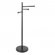 Handdoekrek zwart, rond staand model met 3 draaibare armen