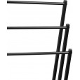 Porte-serviettes noir, modèle vertical avec 3 supports fixes