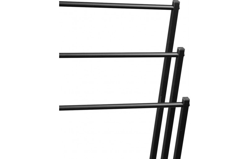 Porte-serviettes noir, modèle vertical avec 3 supports fixes