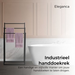 Porte-serviettes noir, modèle vertical avec 3 supports fixes