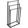 Porte-serviettes noir, modèle vertical avec 3 supports fixes