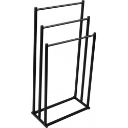 Porte-serviettes noir, modèle vertical avec 3 supports fixes