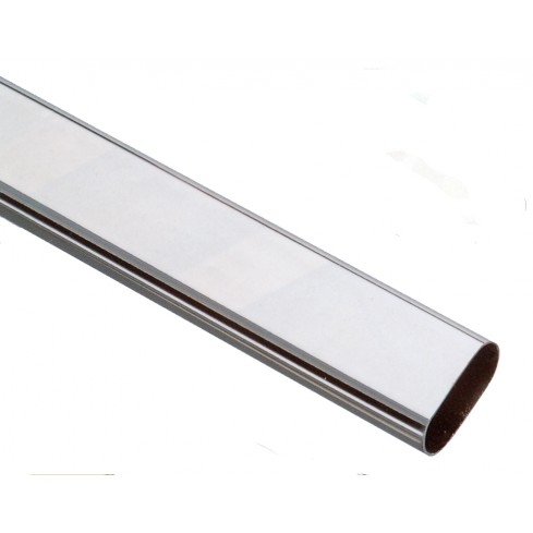 Clothes rod oval chromed steel thick walled (extra heavy)