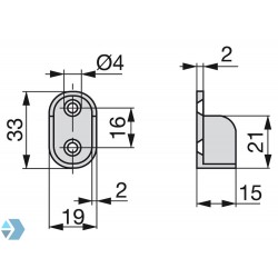 Closet rod holder low (sidewall) 