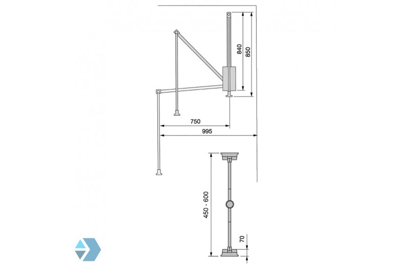 Lève-vêtements de couleur moka, capacité de charge de 12 kg
