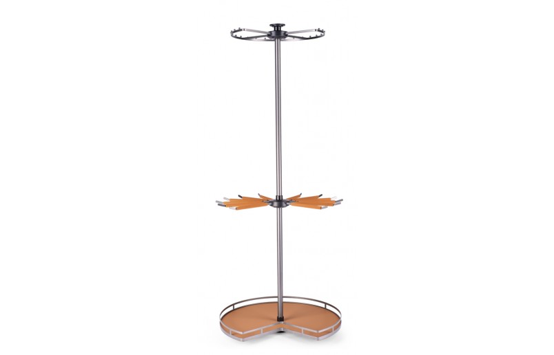 Luxueux porte-vêtements anthracite/orange carrousel rotatif pour armoires d'angle Luxueux porte-vêtements anthracite/orange carrousel rotatif pour armoires d'angle