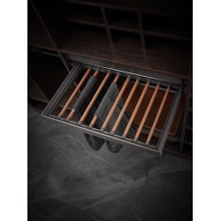 Porte-pantalon coulissant de luxe anthracite/orange intégré avec fermeture en douceur