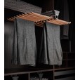 Luxury pull-out anthracite/orange trouser rack with soft-close
