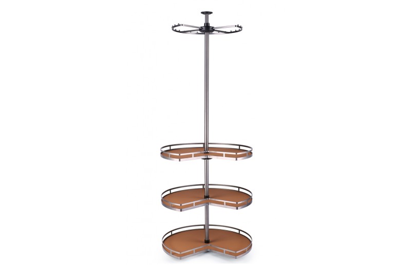 Carrousel rotatif de luxe anthracite/orange pour armoires d'angle