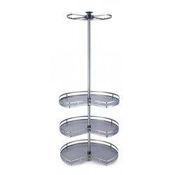 Luxury anthracite swivel carousel for corner cabinets