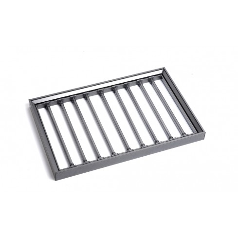 Porte-pantalons de luxe extractible en anthracite, intégré et doté d'un système de fermeture en douceur