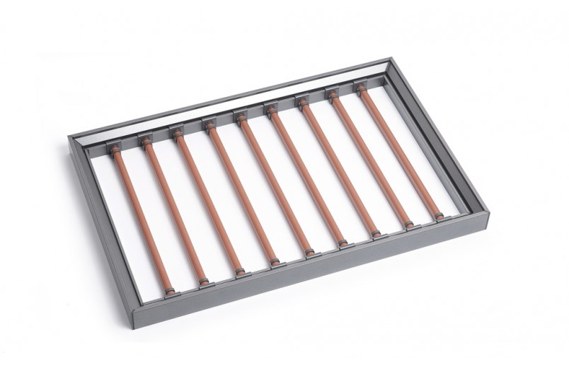 Porte-pantalon coulissant de luxe anthracite/orange intégré avec fermeture en douceur