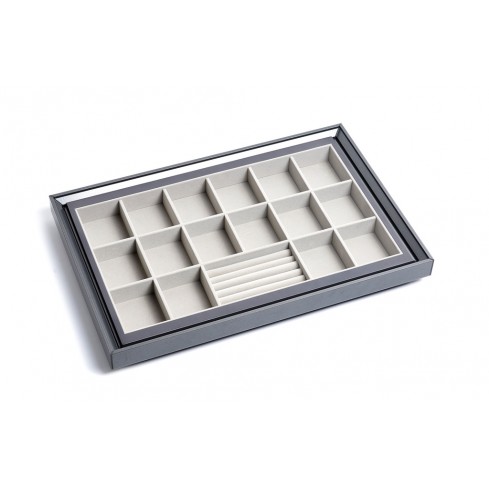 Tiroir à bijoux de luxe anthracite extractible - boîte à bijoux avec soft-close