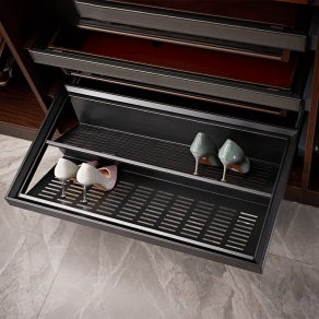 Luxe uittrekbaar schoenenrek antraciet met softclosing voor alle soorten schoenen