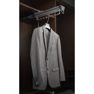 Luxe uittrekbare antraciet garderobehouder met soft-close Luxe uittrekbare antraciet garderobehouder met soft-close