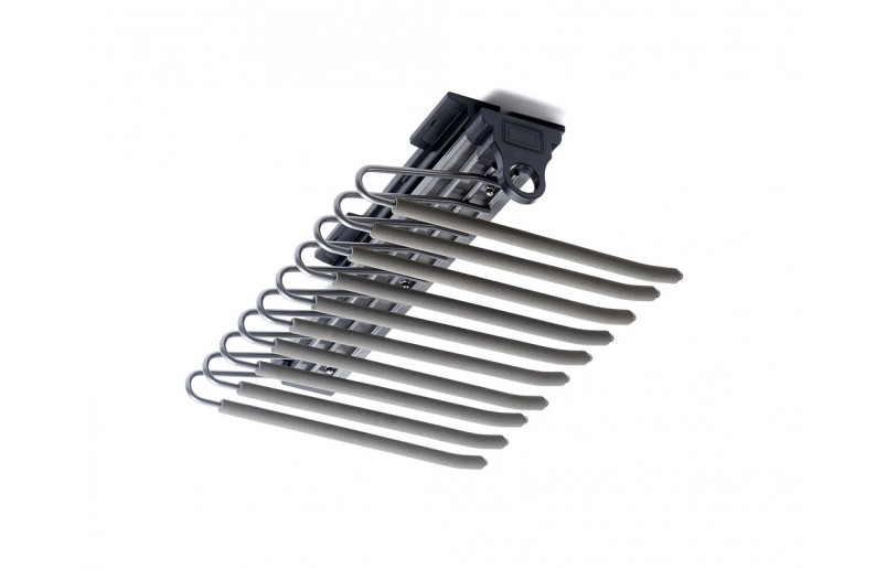 Luxury pull-out anthracite trouser holder with soft-close