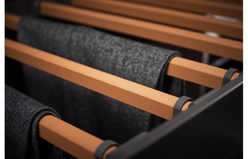 Porte-pantalon coulissant de luxe anthracite/orange intégré avec fermeture en douceur