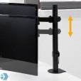 Monitor arm (standaard) met twee armen voor werk- en bureaubladen Monitor arm (standaard) met twee armen voor werk- en bureaubladen