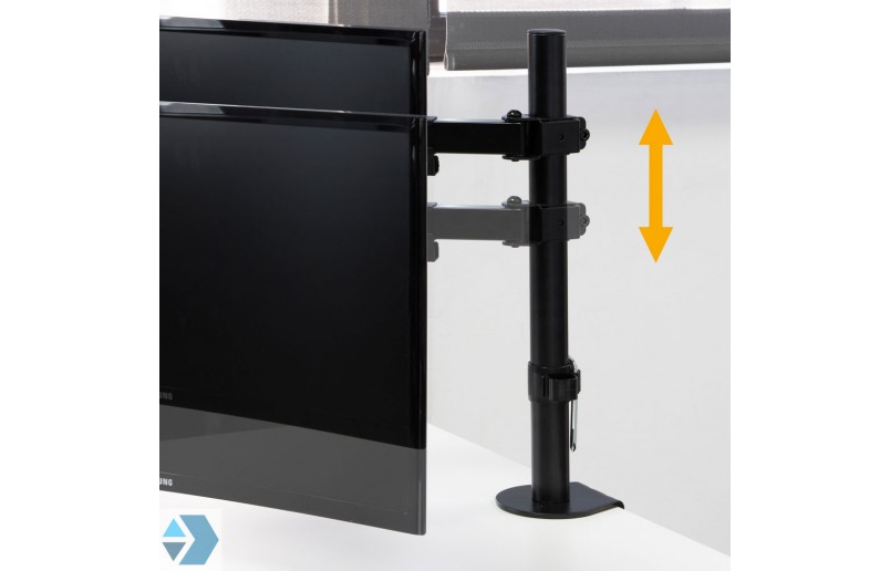 Monitor arm (standaard) met twee armen voor werk- en bureaubladen Monitor arm (standaard) met twee armen voor werk- en bureaubladen