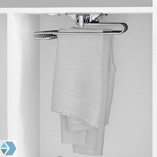 Emuca - Hang uittrekbare garderobestanglift wandmontage, 600-830, Verchroomd, Staal en Plastic, 1 vn