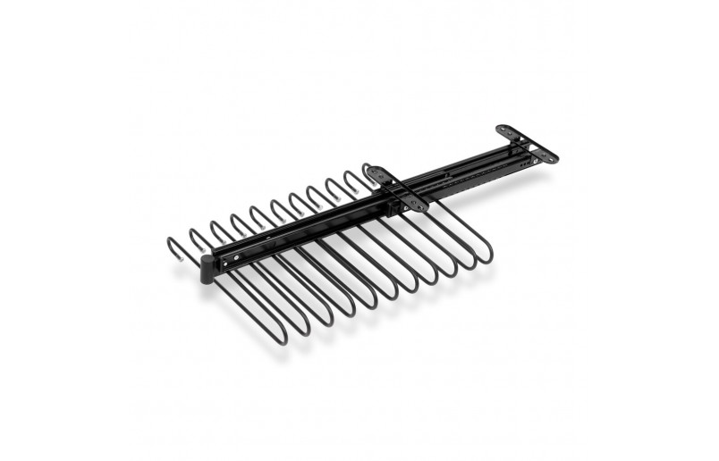 Pull-out trouser rack black for 11 pants