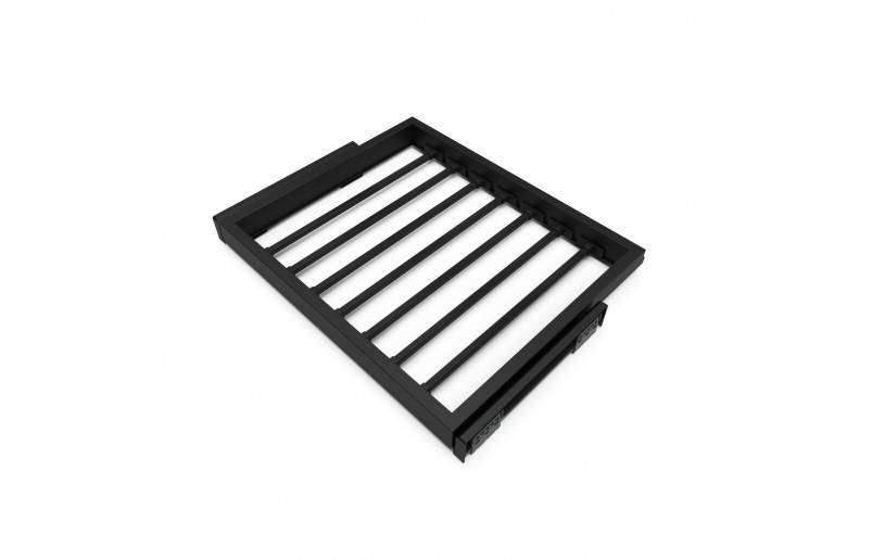 Porte-pantalon extractible de luxe noir, en 3 largeurs réglables