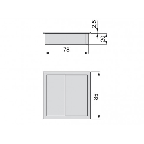 Cable entry square white plastic