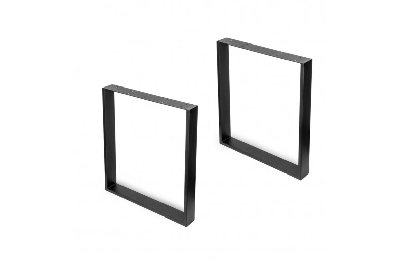 Pieds de table noirs, hauteur 720 mm, largeur 600 mm, 2 pièces
